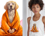 golden retriever women's yoga top