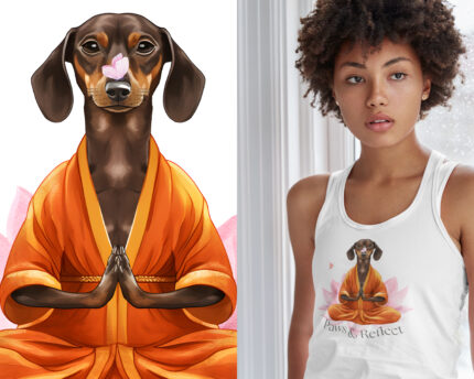 dachshund women's yoga top