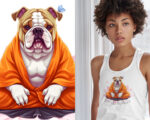 bulldog women's yoga top
