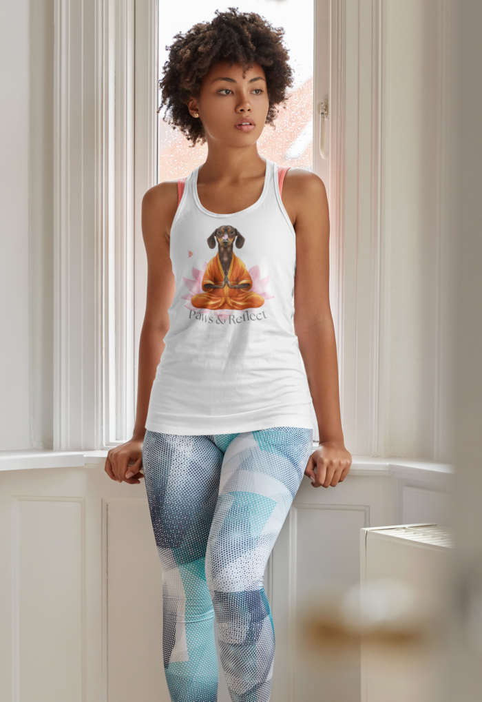 Dachshund Women's Yoga Top - Unique Yoga Apparel with Dachshund Design - Paus & Reflect