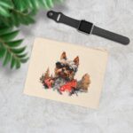 High-quality Yorkshire Terrier Zipper Pouch made from premium cotton canvas showcasing a charming and bold Yorkshire Terrier design.