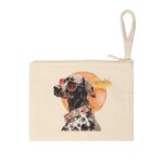 High-quality German Shorthaired Pointer Zipper Pouch made from premium cotton canvas showcasing a dynamic German Shorthaired Pointer design.