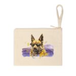 High-quality German Shepherd Zipper Pouch made from premium cotton canvas showcasing a majestic German Shepherd design.