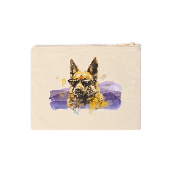 High-quality German Shepherd Zipper Pouch made from premium cotton canvas showcasing a majestic German Shepherd design.