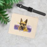 High-quality German Shepherd Zipper Pouch made from premium cotton canvas showcasing a majestic German Shepherd design.