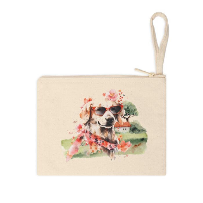 High-quality Labrador Retriever Zipper Pouch made from premium cotton canvas showcasing a heartwarming Labrador Retriever design.