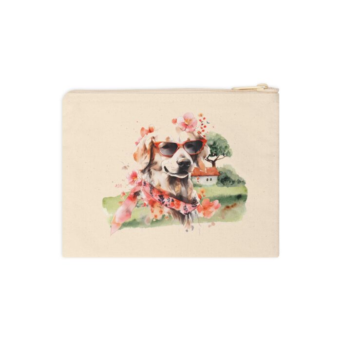 High-quality Labrador Retriever Zipper Pouch made from premium cotton canvas showcasing a heartwarming Labrador Retriever design.