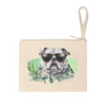 High-quality Bulldog Zipper Pouch made from premium cotton canvas showcasing a heartwarming Bulldog design.