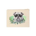 High-quality Bulldog Zipper Pouch made from premium cotton canvas showcasing a heartwarming Bulldog design.