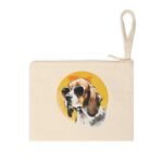 High-quality Beagle Zipper Pouch made from premium cotton canvas showcasing a heartwarming Beagle design.