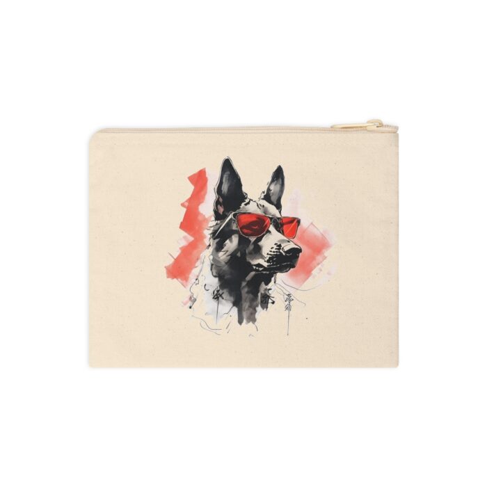 High-quality German Shepherd Zipper Pouch made from premium cotton canvas showcasing a bold German Shepherd design.