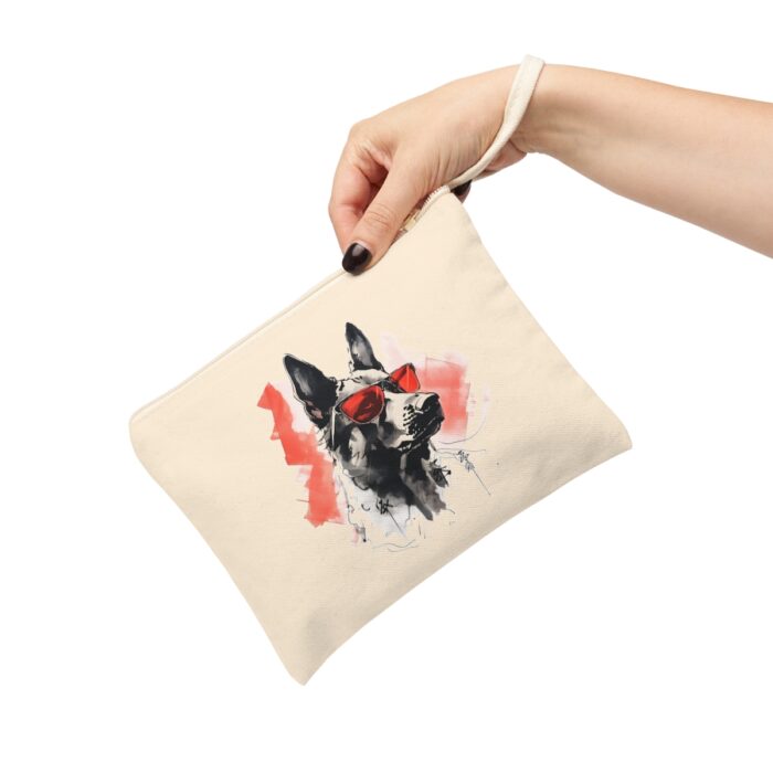 High-quality German Shepherd Zipper Pouch made from premium cotton canvas showcasing a bold German Shepherd design.