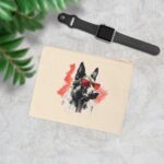 High-quality German Shepherd Zipper Pouch made from premium cotton canvas showcasing a bold German Shepherd design.